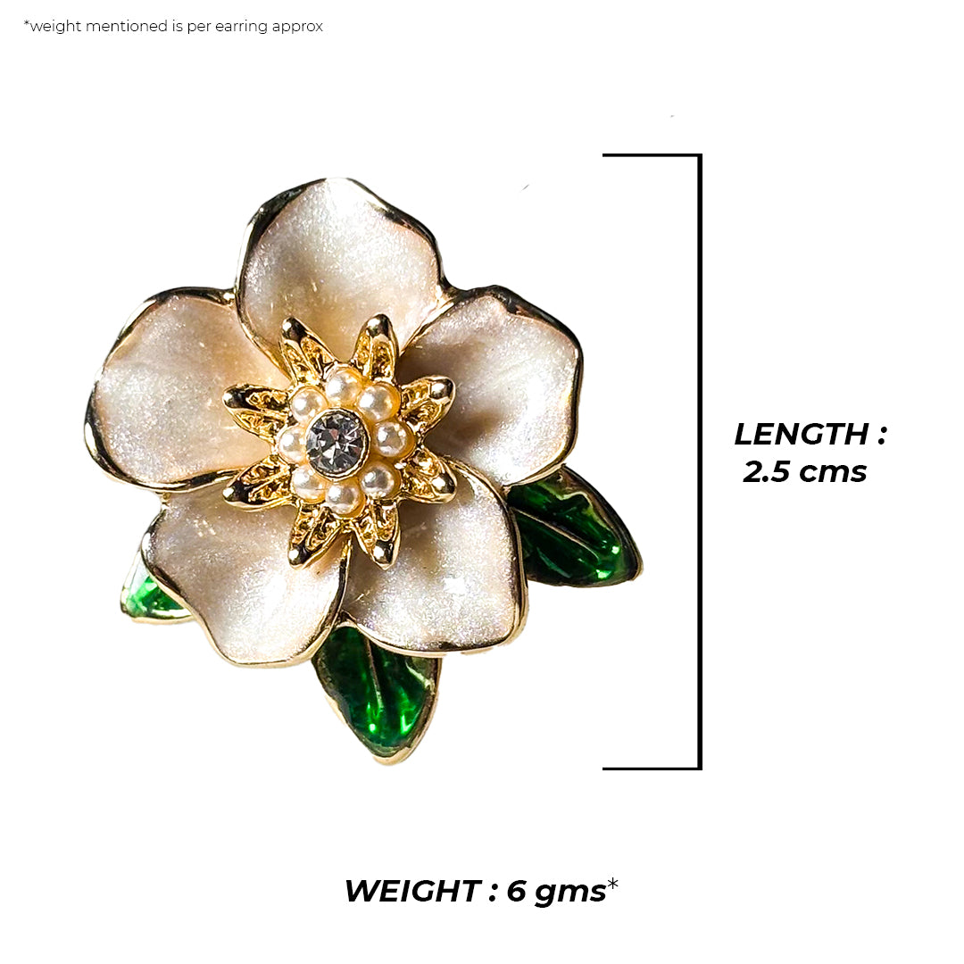 Rose Ceramic Look Earrings