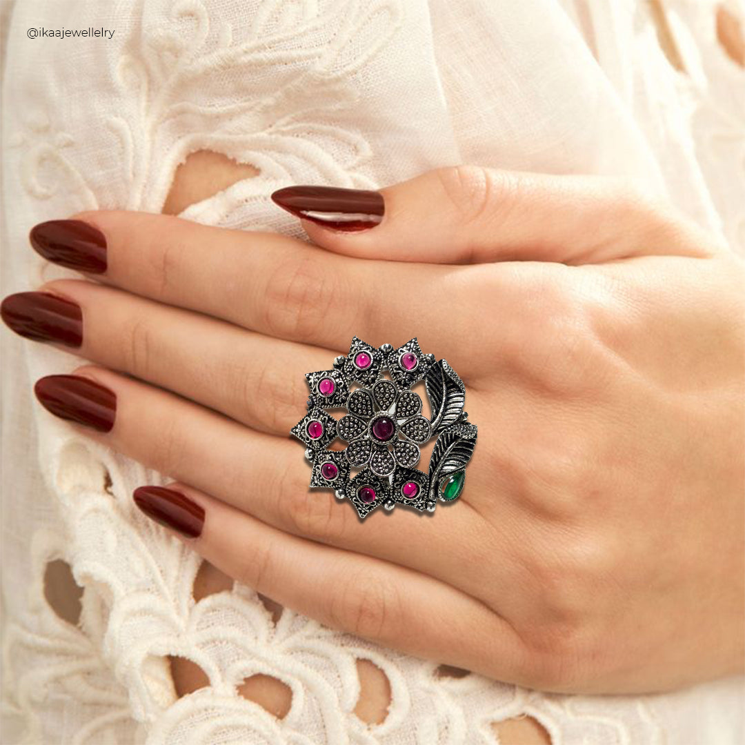 Tara Oxidised Ring