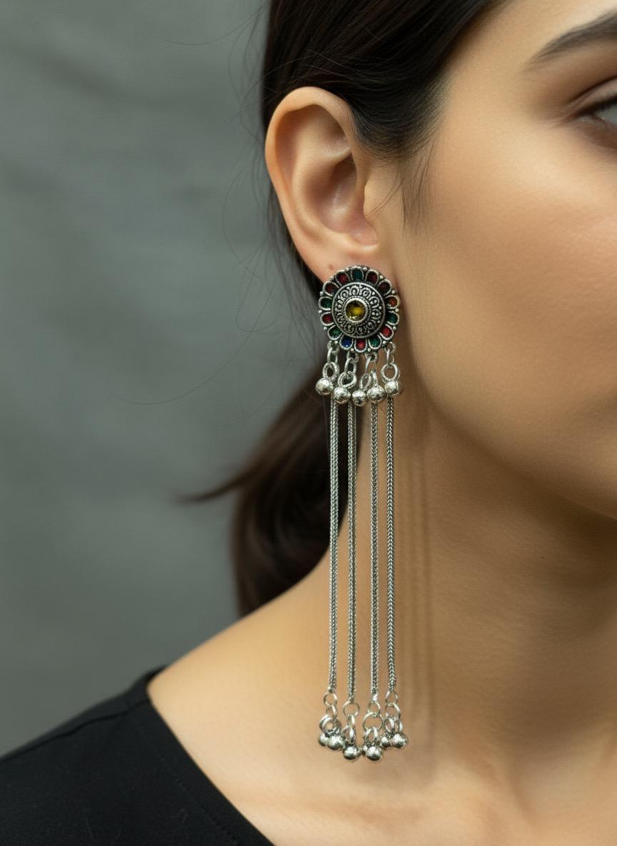 Zeenat Kashmiri Long Earrings