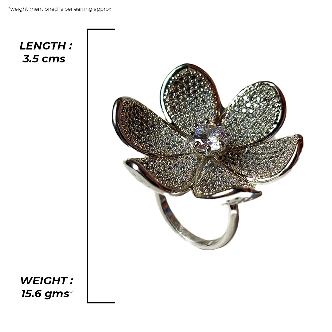 The Arzoo Ring features a delicate gold band with a sparkling diamond at its center, presented on a white surface.