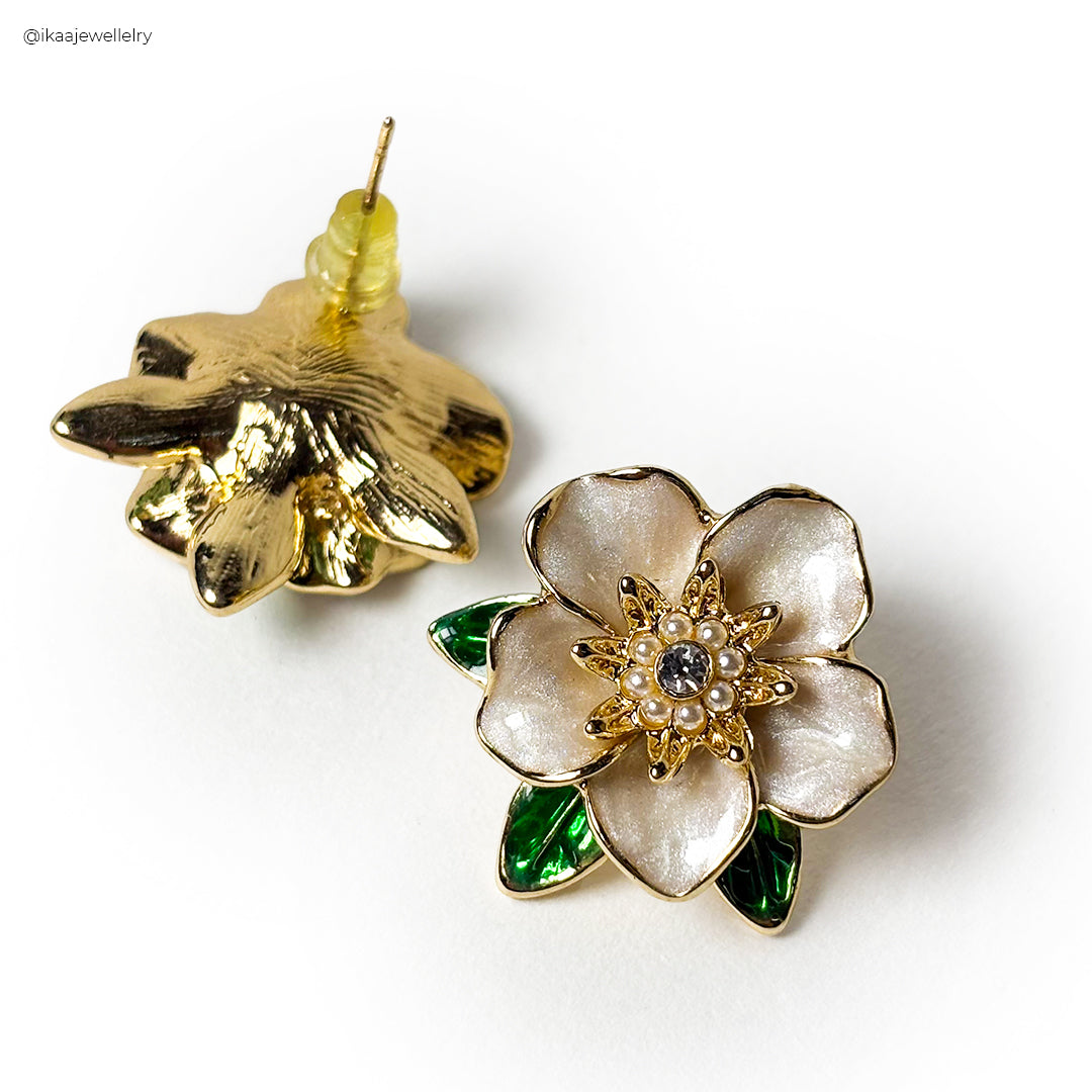 Rose Ceramic Look Earrings