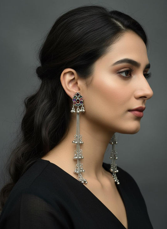 Sitara Kashmiri Long Earrings