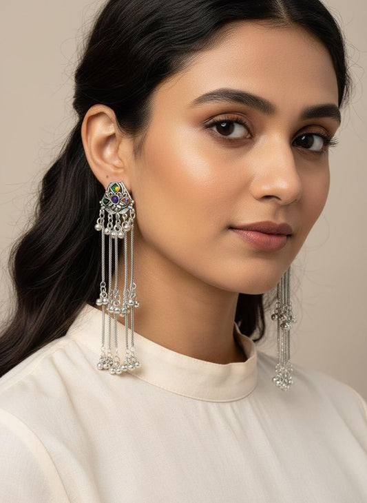 Ruhani Kashmiri Long Earrings